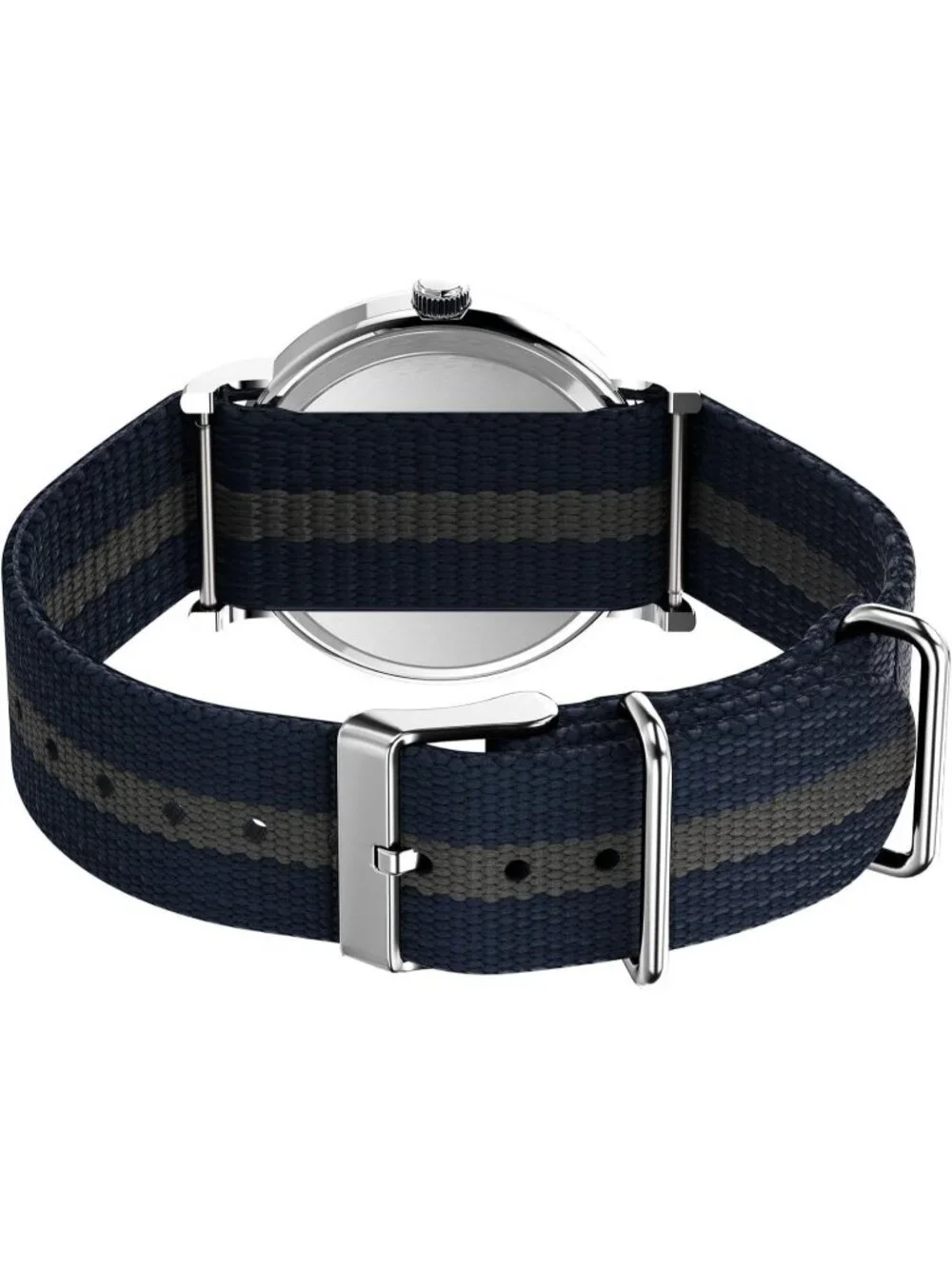 Unisex Blue And Cream Analog Quartz Nylon Fabric Slip Adjustable Durable Watch